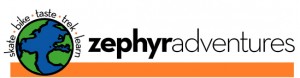 Zephyr logo 2008 wide with orange bar behind Zephyr Adventures